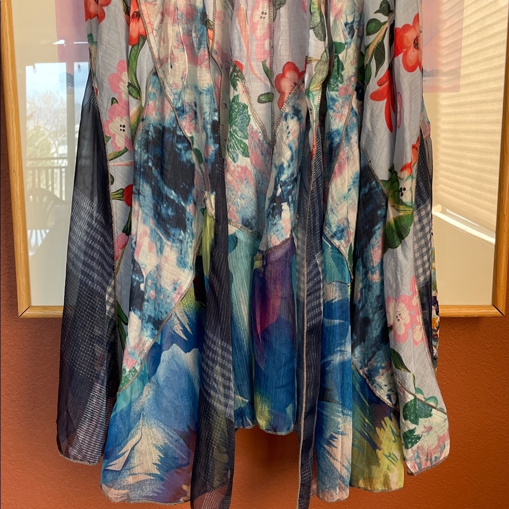 Soft Surroundings Floral Patchwork Print Sleeveless Flowy Lightweight Duster, OS - Picture 4 of 7